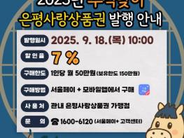 은평구, 추석맞이 90억 규모 '은평사랑상품권' 발행 기사 이미지