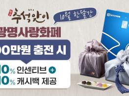 '광명사랑화폐로 풍성한 한가위 보내세요' 광명시, 10월 광명사랑화폐 결제하면 10% 돌려받는다 기사 이미지