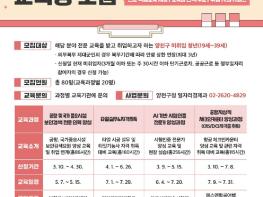 양천구, 청년 취업 성공 패키지 '전문가 양성 교육' 4개 과정 운영...80명 모집 기사 이미지